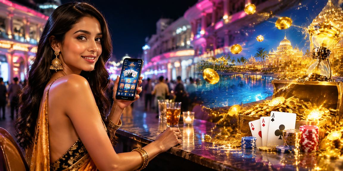 Night view of Delhi Connaught Place with bright city lights